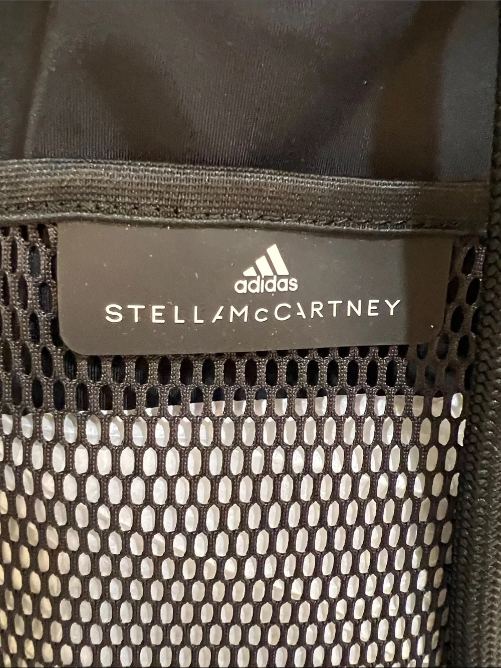 Adidas by Stella McCartney Black Mesh Drawstring Backpack Boxing Gymsack